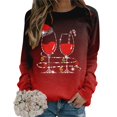 thumbnail image 2 of Gibobby Sudaderas de Navidad para mujer Sudadera de Navidad para mujer, divertido árbol de Navidad, camión, gráfico, cuello redondo, cómodo, ajuste holgado(Rojo,XG), 2 of 5