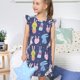 thumbnail image 4 of Fotbe Cartoon Rabbit Vestido de Dormir para Niñas de 3 a 10 Años, Mangas Cortas, Estilo Princesa, Pijama Camisón con Mangas Voladas-XX-Large, 4 of 6