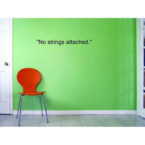 Custom Decals No Strings Attached. Wall Art Size: 6 X 20 Inches Color: Black