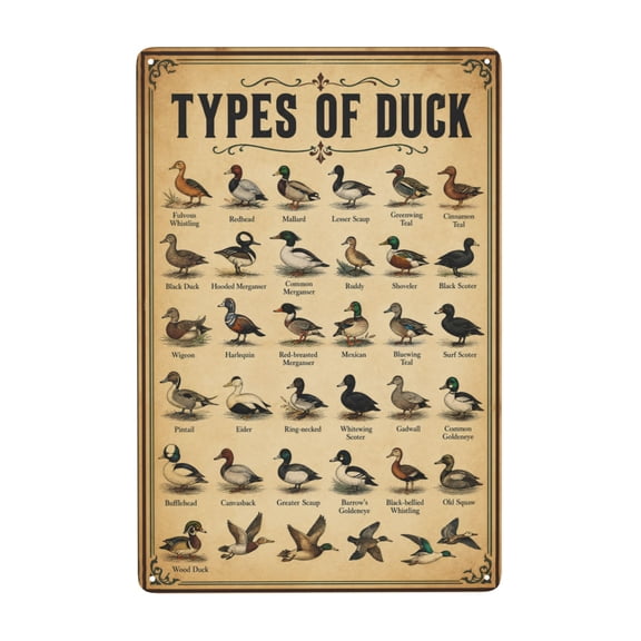 Mallard Ducks Guide Metal Tin Sign For Home Kitchen Or Bathroom Wall Decor 8x12 Inch
