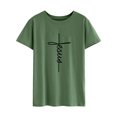 thumbnail image 4 of Women's Short Sleeve Jesus Letter Print Christian Tee Tops, 4 of 6
