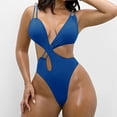 thumbnail image 3 of Maillot de Bain d'Été pour Femmes une Pièce Triangle Maillot de Bain une Pièce Bikini Maillot de Bain Taille Haute Solide Ensemble Bikini Aguichant ZM, 3 of 6