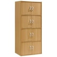 thumbnail image 2 of Home Square 4 Shelf 8 Door Wood Bookcase Cabinet Set in Beige (Set of 2), 2 of 6