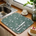 thumbnail image 4 of Dish Drying Mat for Kitchen Counter Deer Animal Drying Pad Absorbent Drying Mats for Countertops Sinks Draining Racks Bird Flower Branches Leaves Green Drainer Kitchen Accessories 18x24 Inch, 4 of 7