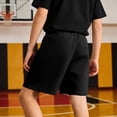 thumbnail image 7 of Liyamei Boys Solid Color Athletic Shorts with Elastic Waist for Summer Play Size 5-14,Black, 7 of 7