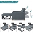 thumbnail image 2 of Convertible Recliner, Modern 3-in-1 Multifunctional Folding Sofa Chair with Adjustable Backrest, Linen Upholstered Sofa Bed Sleeper Chair with Square Armrest and Legs, Light Gray, 2 of 7