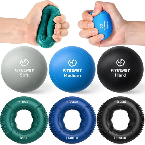 Entrenador de fuerza Hand Grip FitBeast con pelotas antiestrés y bolsa