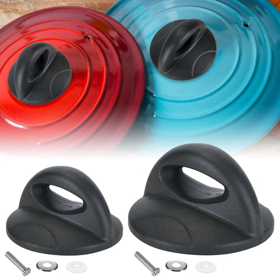 Deago 2 Pack Pot Lid Replacement Knob Kitchen Cookware Universal Replacement Pan Lid Top Holding Handles Heat Resistant Pot Knob for Glass, Steel Lids