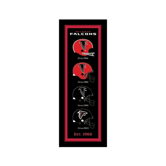 Atlanta Falcons 12" x 36" Helmet Heritage Framed Banner