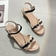 thumbnail image 4 of Amzcrzy Zapatos de mujer,Zapatos de mujer,Zapatillas de mujer, Sandalias de cuña de moda de verano para mujer, sandalias con hebilla de metal de color sólido y suela gruesa Sandalias Mujer Zapatillas, 4 of 4