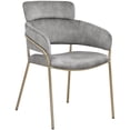thumbnail image 3 of Bowery Hill Contemporary Grey Velvet Dining Chair (Set of 2), 3 of 6