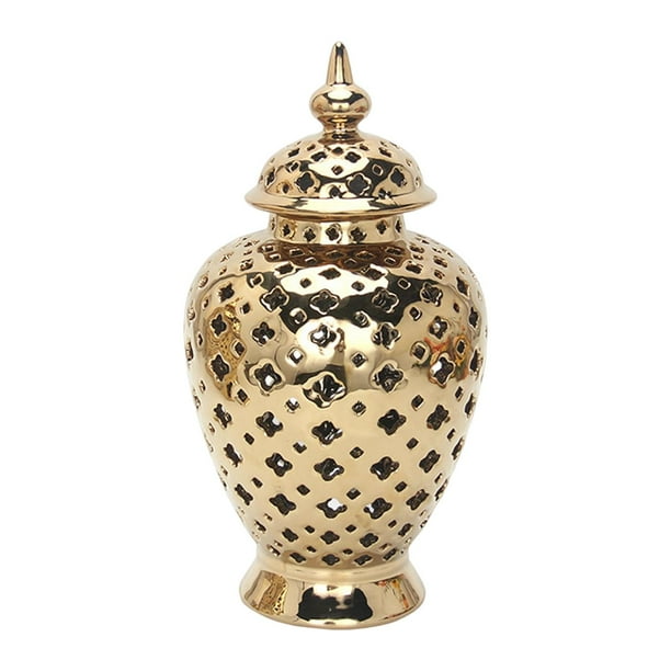 Jarrón de cerámica moderno Macarena para jengibre decorativo con tapa centro de mesa