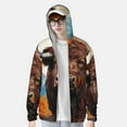 thumbnail image 2 of Daiia Oil Painting Style Iceberg Yak UPF 50+ Sun Protection Hoodie Jacket Lightweight Long Sleeve Sun Shirt for Women Men with Pocket Hiking Outdoor-X-Large, 2 of 7