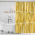 thumbnail image 4 of Yellow Striped Waterproof Fabric Shower Curtain,Modern Geometric Abstract Retro Waterproof Fabric Shower Curtain for Bathroom Curtains Bathtubs Hotel Shower Curtains with 12 Hooks Stall 54x78in, 4 of 8