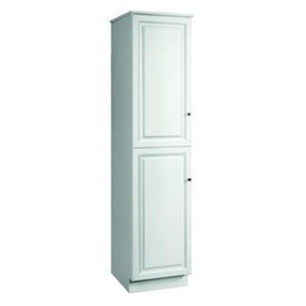 Wyndham White SemiGloss Linen Tower with 2Doors and 4Shelves