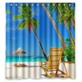 thumbnail image 1 of Cortina de ducha Impermeable ABPHQTO Palmera Playa 160x180 cm, 1 of 2