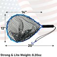 UFISH Fishing Landing Rubber Net, Trout Salmon Fishing Net, Fly Fishing