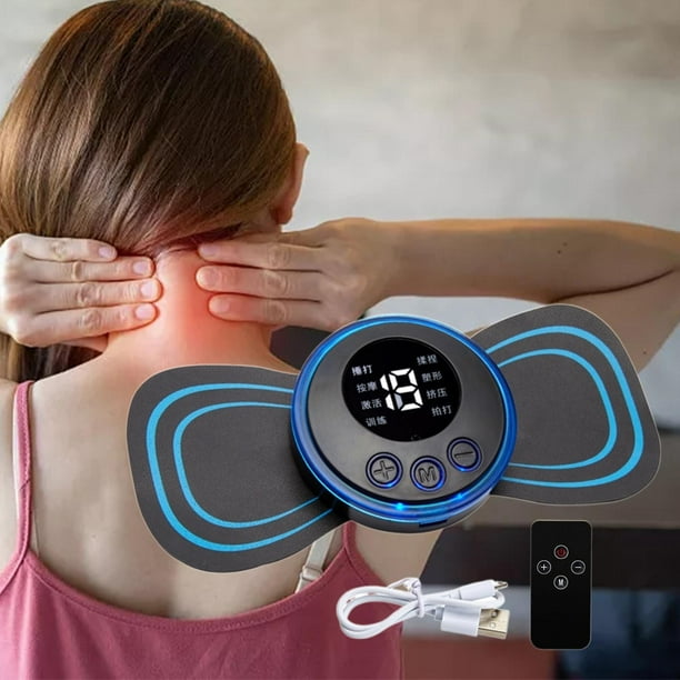 Mini masajeador de cuello electrico para aliviar la fatiga 8 modos 19 niveles Parche de masajeador de cuerpo completo inalambrico ajustable remoto Salvador masajeador de cuello Walmart en linea