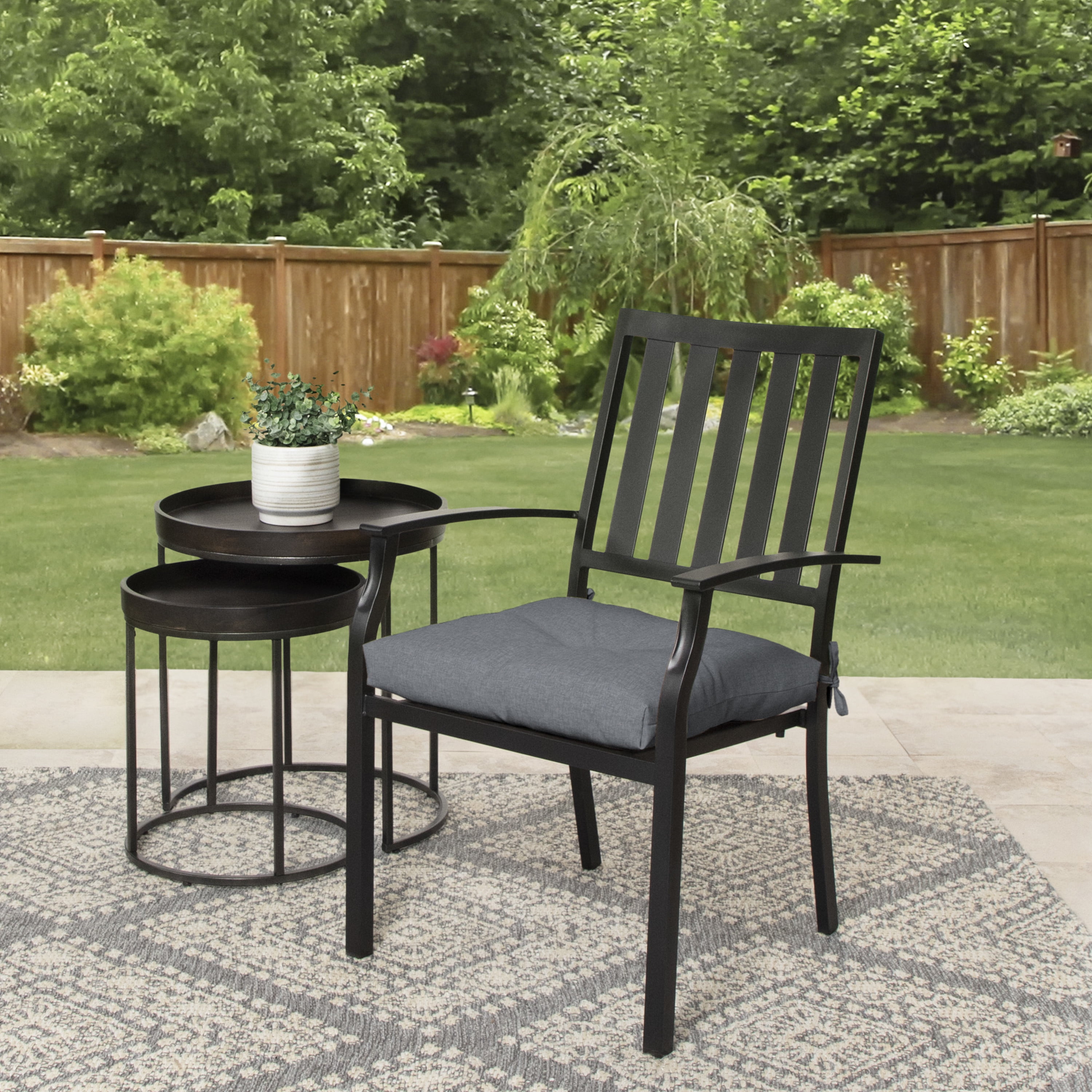 Better Homes & Gardens 18" x 19" Grey Outdoor Seat Cushion, 1 Piece