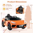 thumbnail image 2 of Costway 12V Electric Kids Ride On Car with Remote Control Wireless Connection Lights Orange, 2 of 10