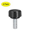 thumbnail image 1 of Uxcell M5 x 15mm Hilo macho Cabeza redonda estriada perillas de sujeción 2 paquetes, 1 of 5