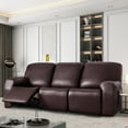 thumbnail image 3 of Housse de Fauteuil Inclinable en Cuir PU 2024, 4 Pcs, Imperméable, Extensible, Housse de Fauteuil Inclinable/canapé, Protège-Meubles avec Poches, 1 Place/noir, 3 of 12