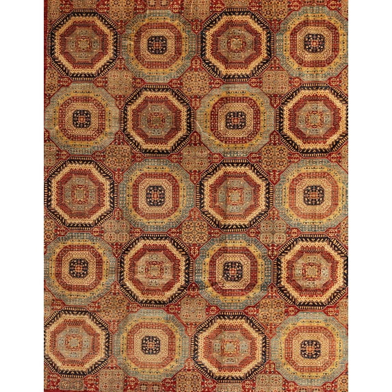 Ahgly Company Machine Washable Indoor Rectangle Abstract Tomato Red Area Rugs, 8' x 10'