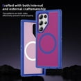 thumbnail image 7 of for Samsung Galaxy S23 Ultra Case,[Built-in Invisible Kickstand],Compatible with MagSafe,Military-Grade Drop Protection Double Layer Shockproof Slim Translucent Matte Phone Case,Blue+Rose, 7 of 7
