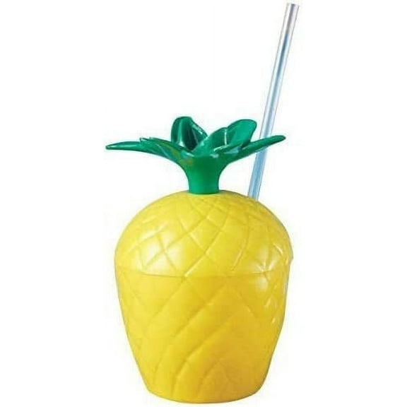 PMU Hawaiian Luau Plastic Pineapple Cup Luau Tropical Cup Party Decoration and Tableware Accessory (1/pkg)Pkg/1