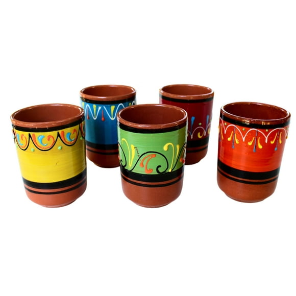 Cactus Canyon Ceramics Spanish Terracotta 5-Piece Cup Set, Multicolor