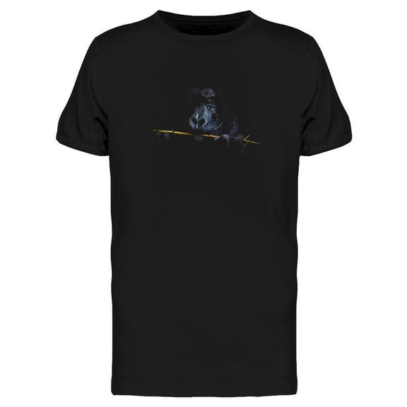 Gorilla Biting A Stick T-Shirt Men -Image by Shutterstock, Male XX-Large