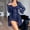 Navy, variant on Women's Sexy Robe Set 2 Piece Pajamas Sets Lace Cami Nightgown with Kimono Robes Nightwear