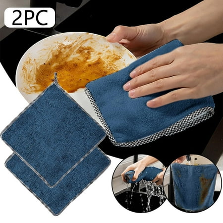 

Kitchen Gadgets Household Thickened Rag Kitchen Thickened Absorbent Dish Cloth Wipe Table Cleaning Supplies Cloth To Remove Oil Not Easy To Lose Hair Scouring Cloth Kitchen Accessories Kitch