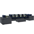 thumbnail image 3 of Modway Summon 7 Piece Outdoor Patio Sunbrella® Sectional Set in Canvas Tuscan, 3 of 12
