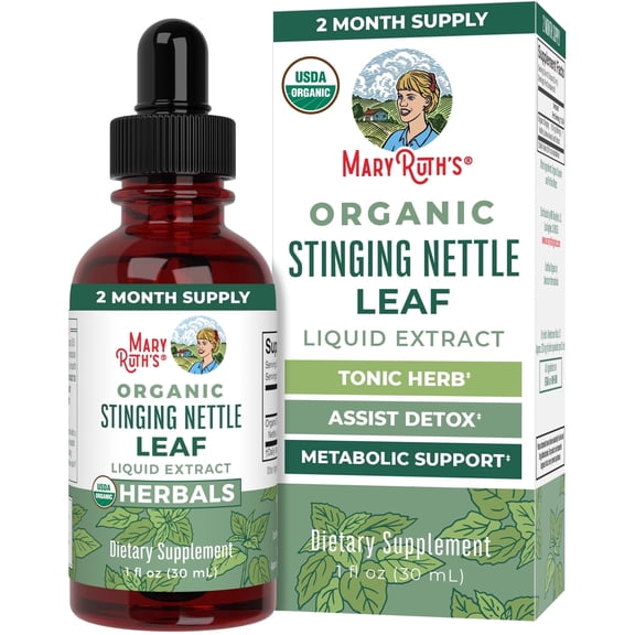 MaryRuth's USDA Organic Stinging Nettle Leaf Liquid Tonic Herb, Vegan, Gluten-Free, for Detoxification and Glucose Support, Unisex, 1  fl oz