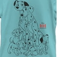 thumbnail image 2 of Girl's One Hundred and One Dalmatians Dog Pile Graphic Tee Tahiti Blue X Small, 2 of 4