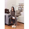 thumbnail image 3 of Ekouaer Lounge Sets for Women Comfy Ribbed Knit Pajamas Fall Long Sleeve Sleepwear 2 Piece Casual Loungewear, 3 of 6