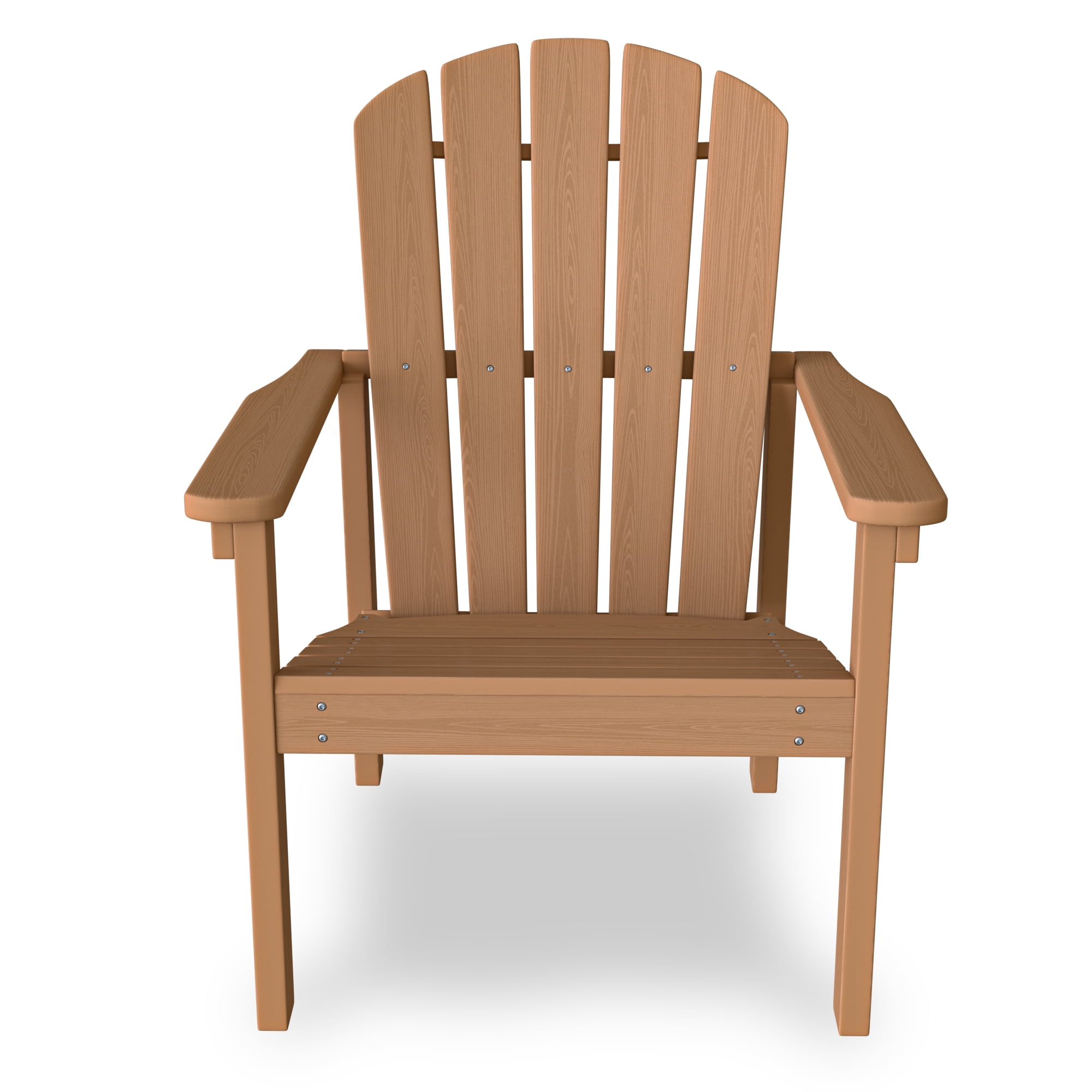Cobiod Stackable Adirondack Chairs Set of 2, HDPE All-Weather Patio Chairs, Wood Grain Ergonomic Outdoor Chairs, Cedar