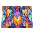 thumbnail image 7 of Yayeee Kitchen Curtains Tier Pair Light Filtering 27"x36" Rod Pocket Short Cafe Window Panel, Colorful Leaves, 7 of 7