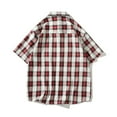 thumbnail image 5 of WREESH Men's Button Down Shirts Classic Plaid Short Sleeve with Turn-Down Collar and Pockets for Everyday Casual Wear Red, 5 of 9
