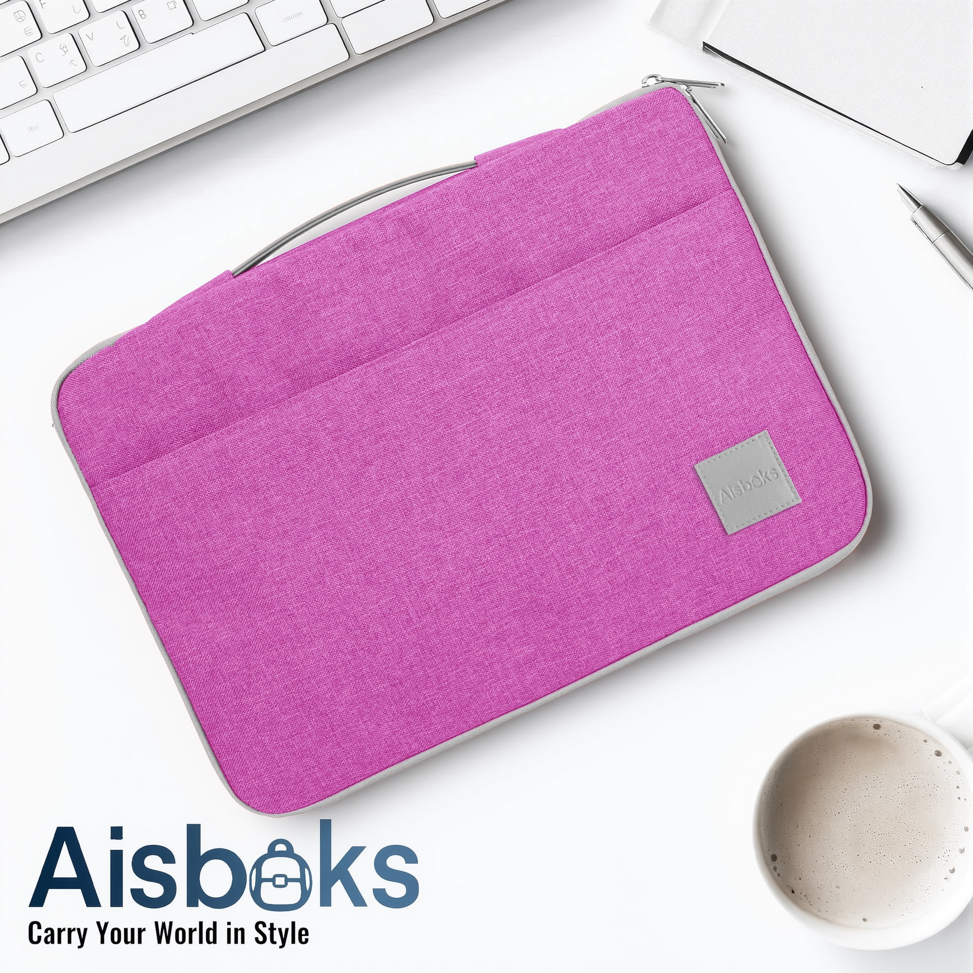 Laptop Sleeve 15.6 to 17inch, 16''Laptop Case,Zipper Laptop Bag,Wear Resistance Shockproof Soft Padded Cover Carrying Computer Bag,Fuchsia