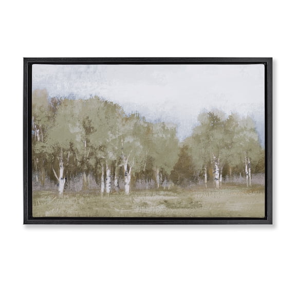 Stupell Industries Autumn Greens Tranquil Trees Black Framed Floater Canvas Wall Art, design by Michael Marcon