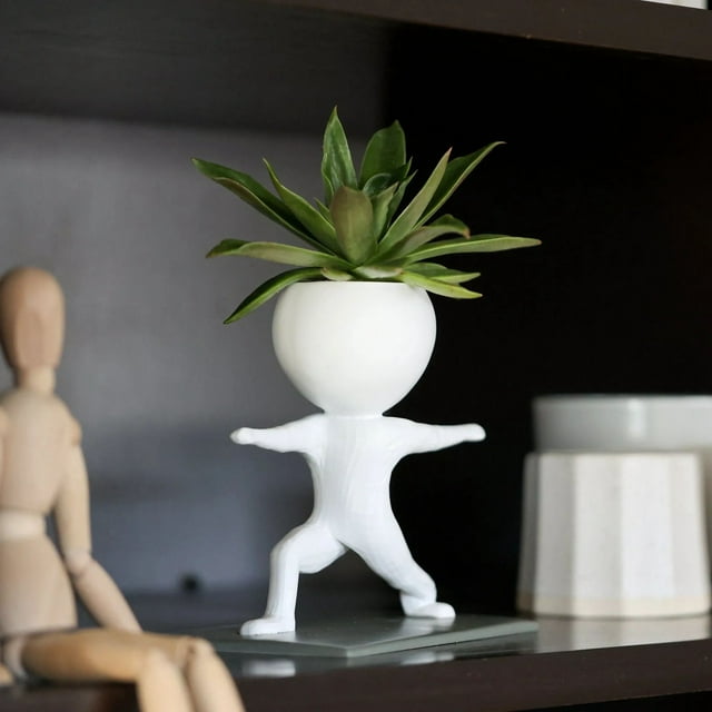 Sports Themed Succulent Planter Running Standing Dumbbell Design for Modern Indoor Display