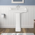 thumbnail image 2 of TOBILI 34" Height Cemamic Rectangular Pedestal Sink with Overflow in White Bathroom Sink 26"W, 2 of 8
