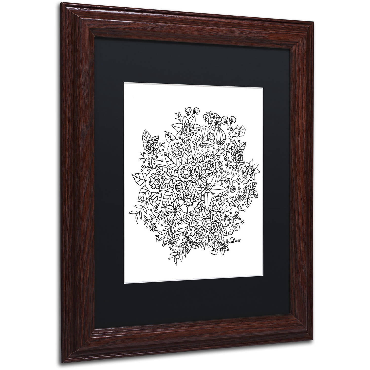 Trademark Fine Art "Sample" Canvas Art by KCDoodleArt Black Matte, Wood Frame