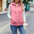 thumbnail image 6 of Womens Casual Sweatshirts Cotton Sleeveless Hooded Outerwear Vest with Pockets Sport Casual Full Zip Hoodie Jacket (3XL, Pink), 6 of 7