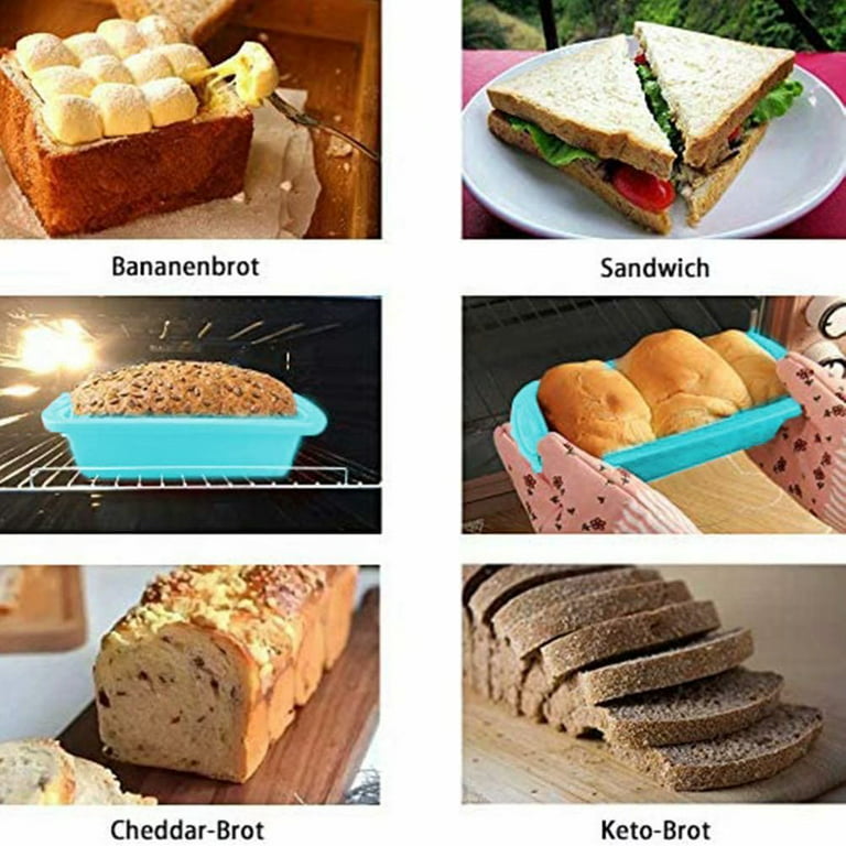 Baocuan 3 pack Silicone Bread Loaf Pan Bread and Set of 3 colors Non-Stick  Baking Mold Easy release and baking mold for Homemade Cakes, Breads