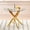Golden + Glass+Metal, variant on Black Dining Table with cross metal leg and tempered glass,Modern Space Saving Kitchen Table for Living Room   WL RR