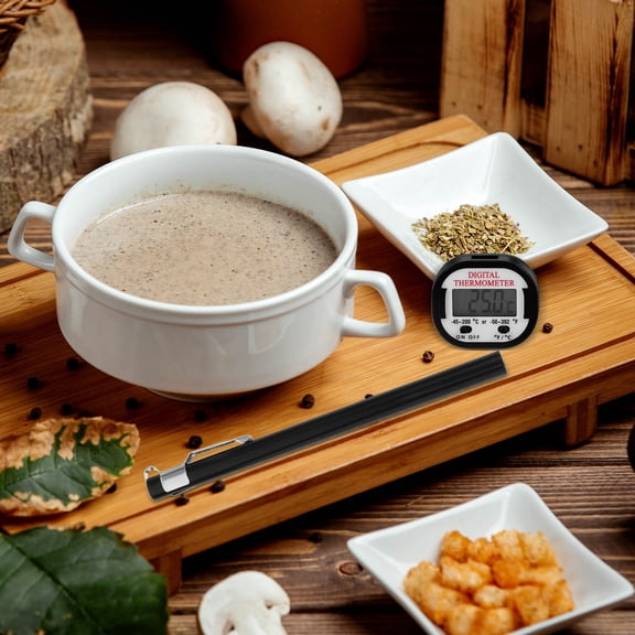 CHICHUMID Meat Thermometer Black Simple Design Accurate Heat Readings for Bbq Steak Poultry Cooking