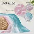 thumbnail image 3 of Turquoise Pink Coastal Pillow Covers Queen, Summer Beach Nautical Soft Brushed Microfiber Breathable Throw Pillow Covers, Decorative Pillowcase with Zipper for Couch Sofa Bedroom Living Room 20"x30", 3 of 9